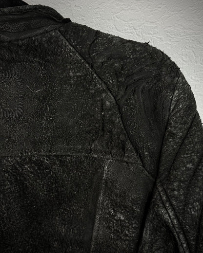 Tigha Blistered Sheepskin Leather Jacket