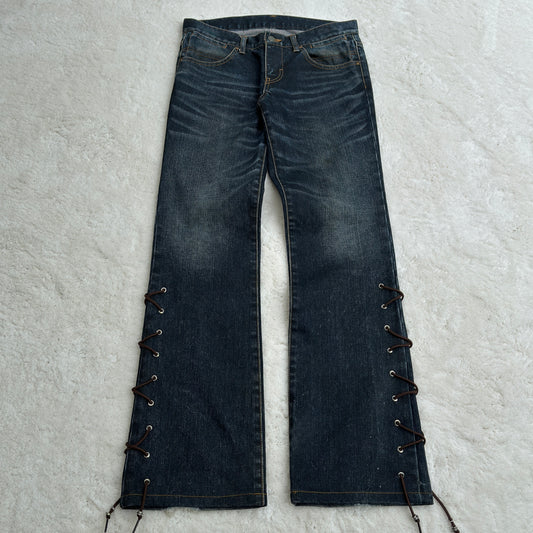 Tornado Mart Bootcut Lace-Up Jeans