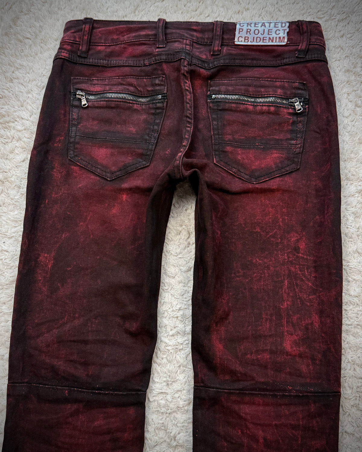 Cipo & Baxx Bordeaux Studded Luster Skinny Jeans