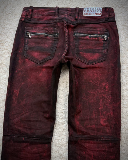 Cipo & Baxx Bordeaux Studded Luster Skinny Jeans