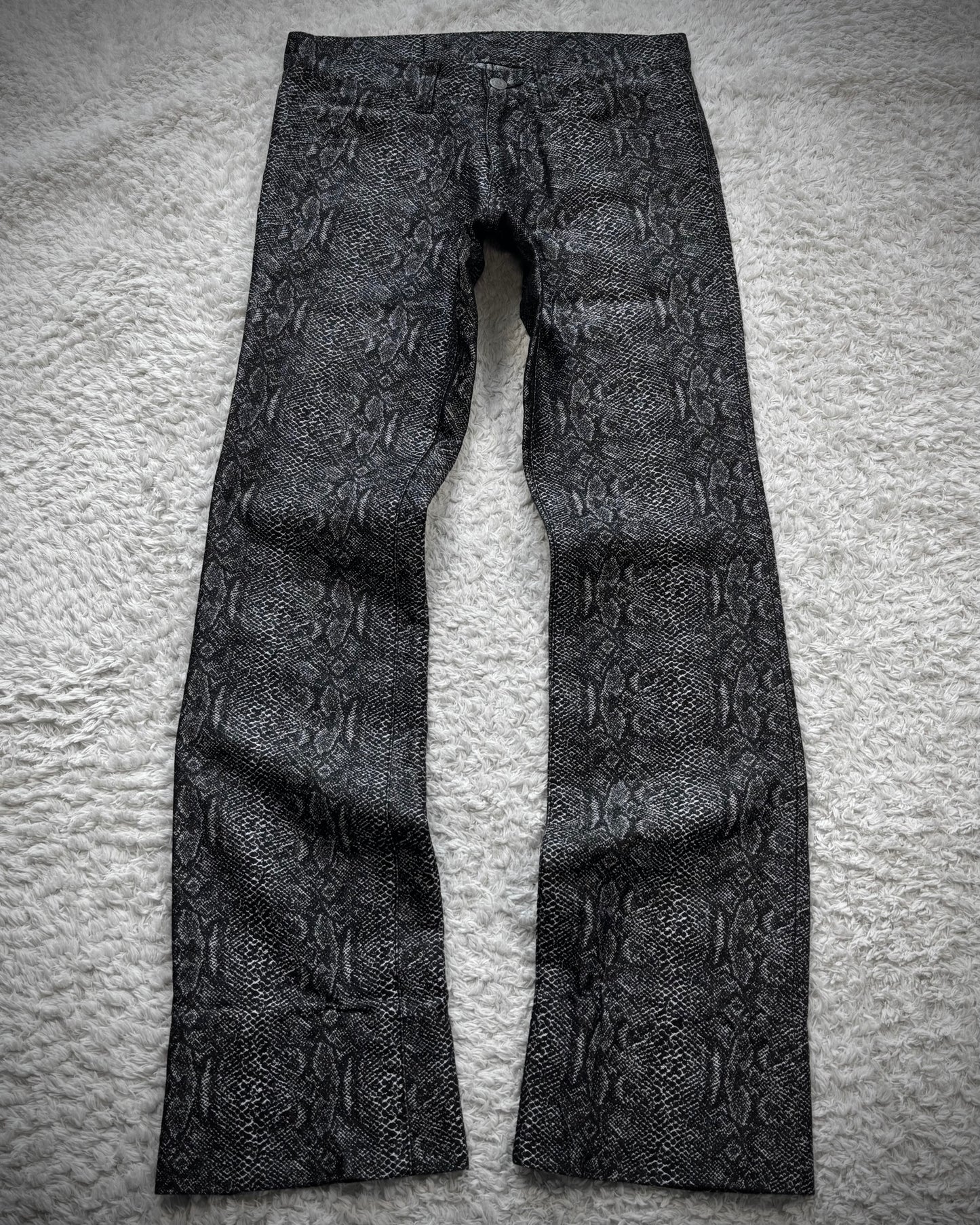 Tornado Mart Woven Python Slim Bootcut Pants