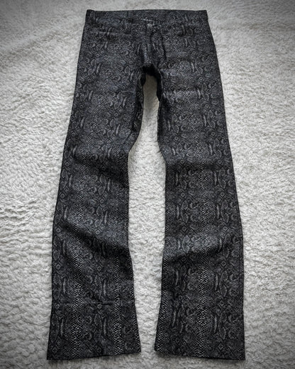 Tornado Mart Woven Python Slim Bootcut Pants
