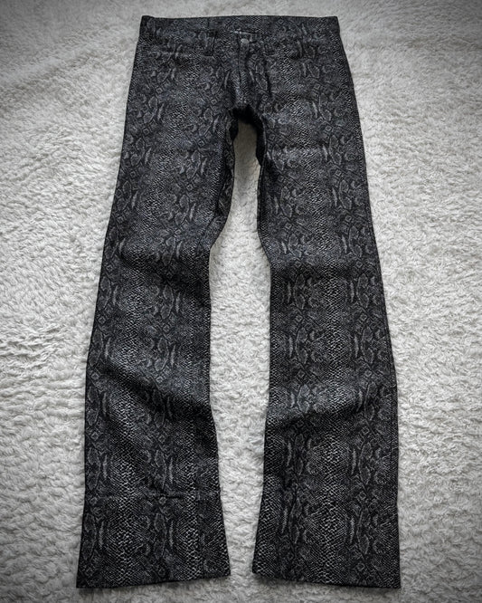Tornado Mart Woven Python Slim Bootcut Pants