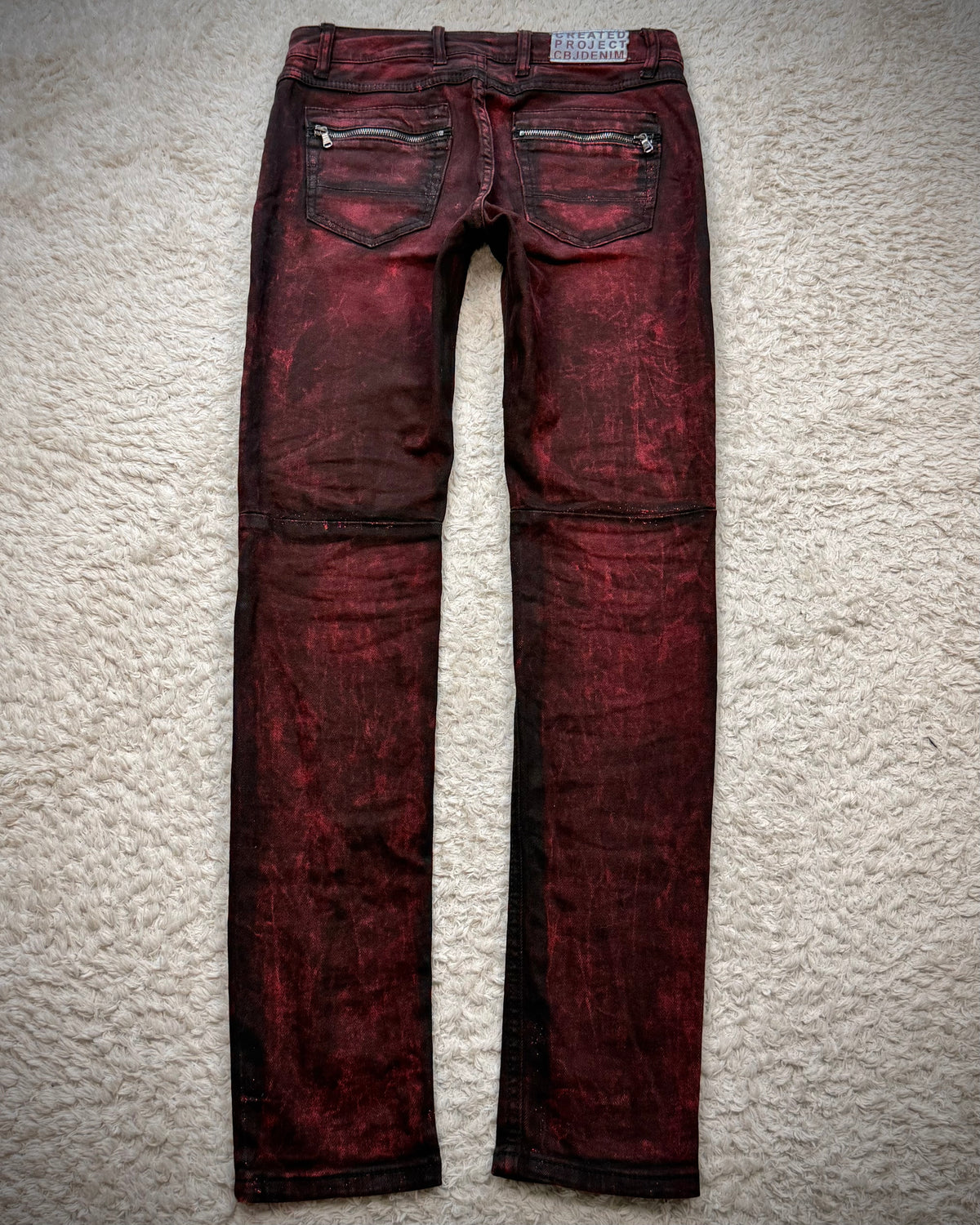 Cipo & Baxx Bordeaux Studded Luster Skinny Jeans
