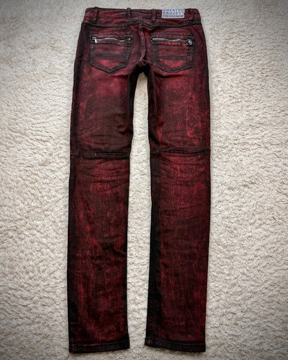 Cipo & Baxx Bordeaux Studded Luster Skinny Jeans