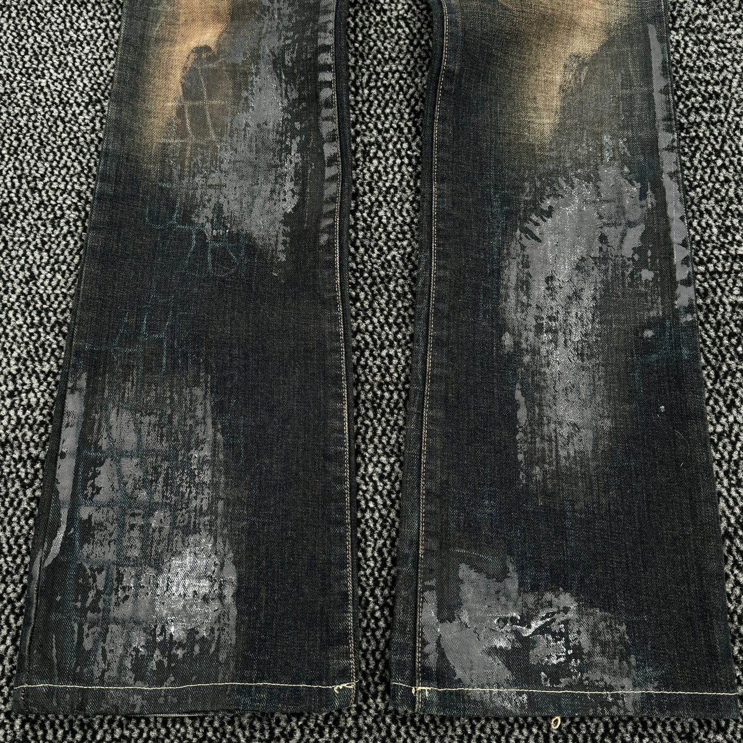 Semantic Design Waxed Snakeskin Denim