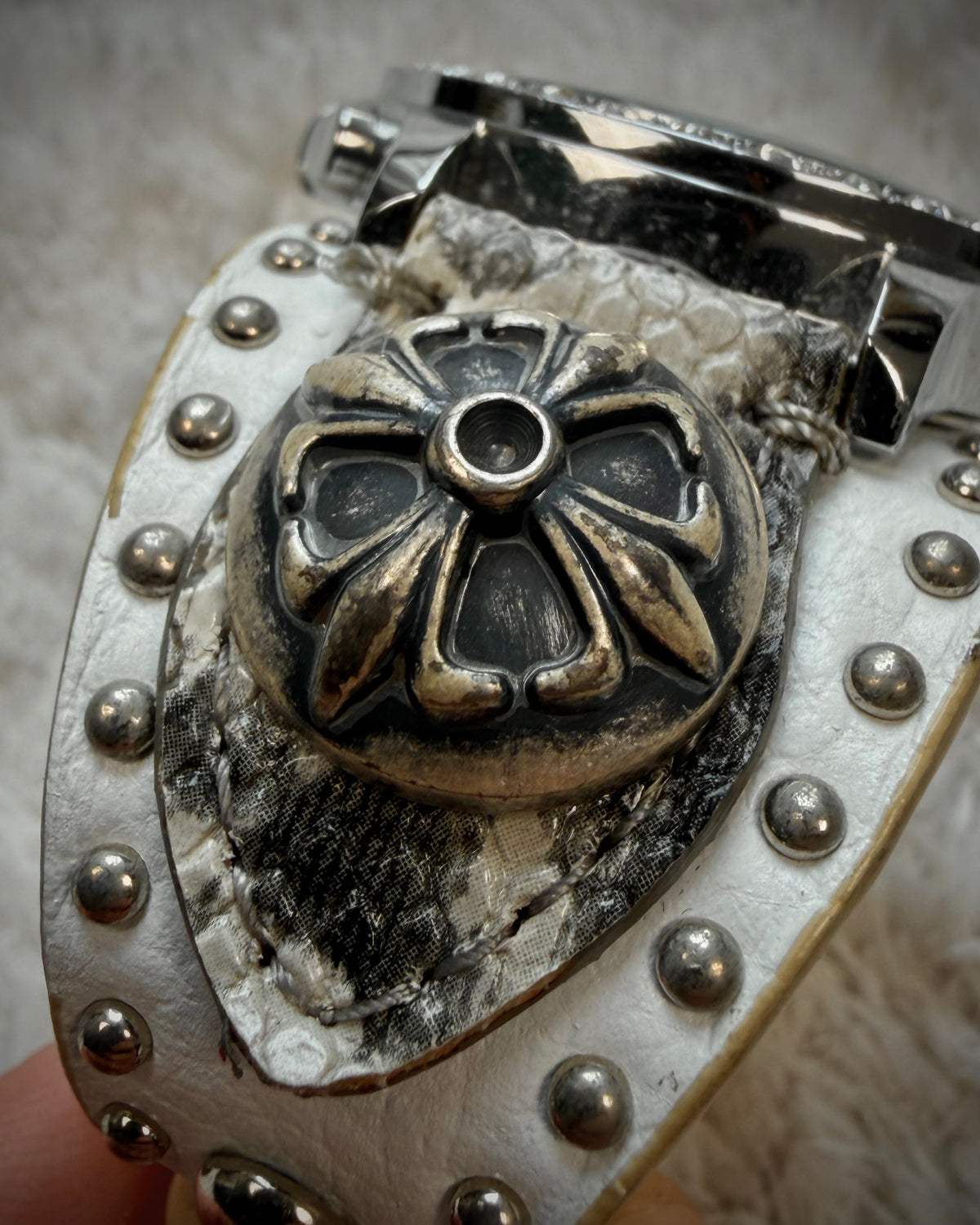 Voltage Skull Crystal Python Detailed Watch