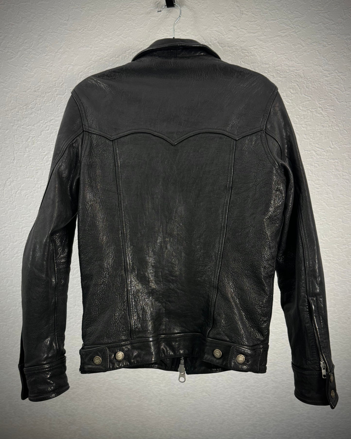 Jack Rose Skull Hardware Goatskin Leather Jacket