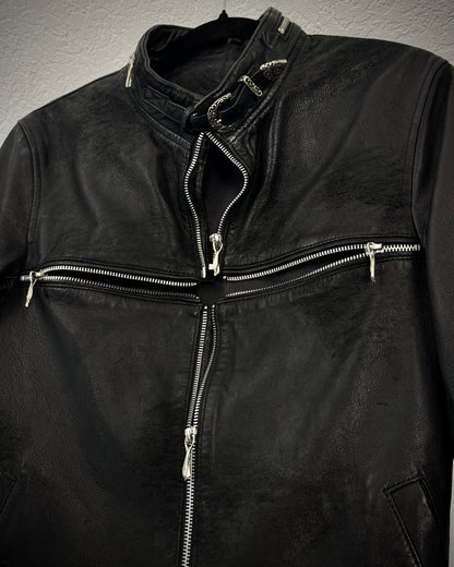 14th Addiction Cross Zip Leather Jacket