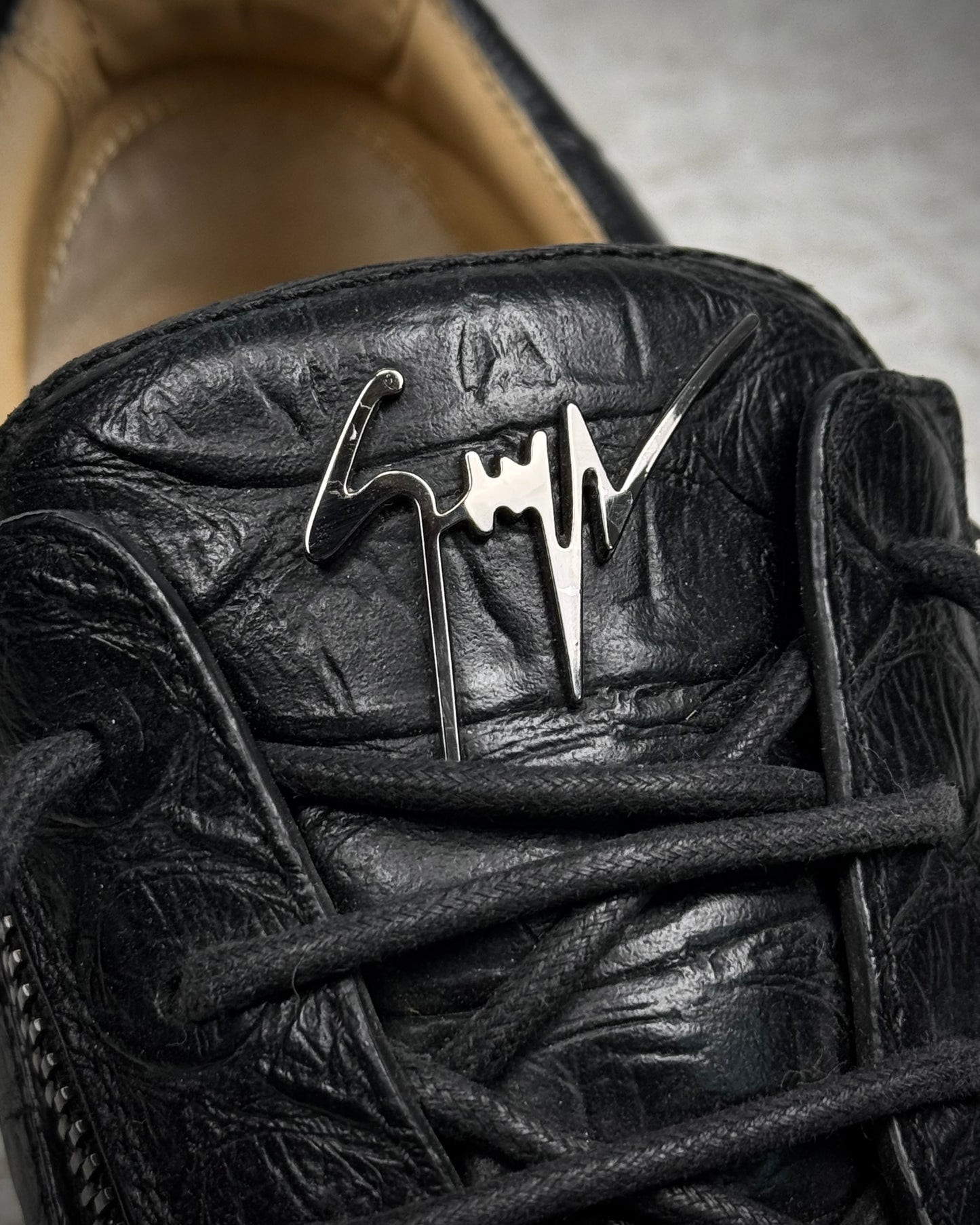Giuseppe Zanotti Zippered Python Leather Sneakers