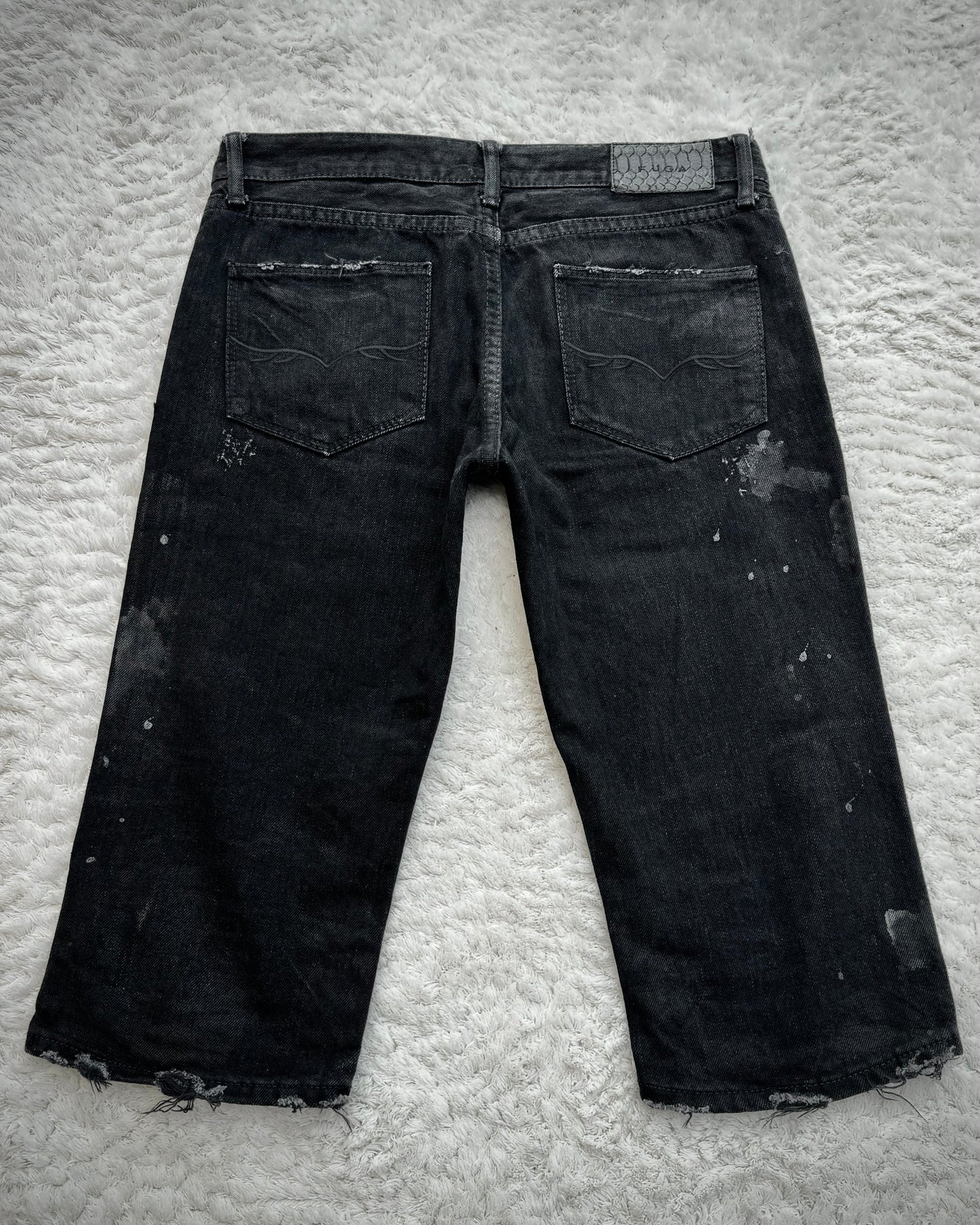 Fuga Whisker Waxed Denim Shorts