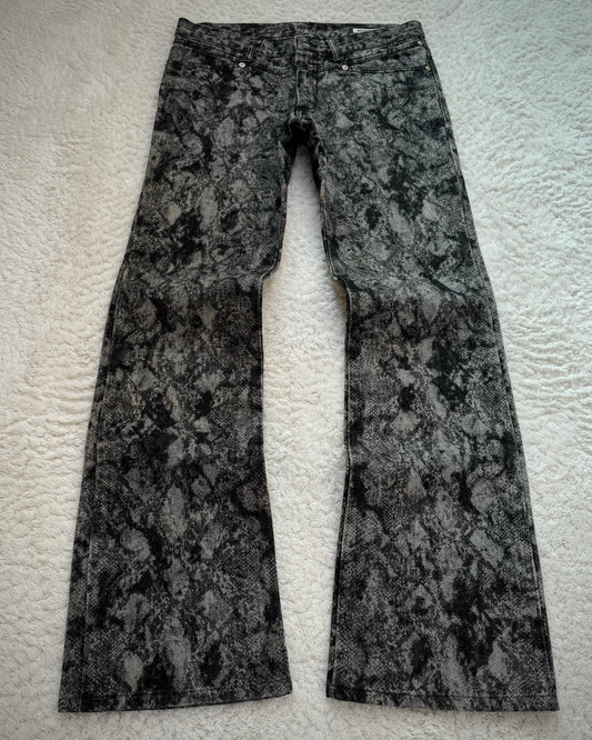 Semantic Design Shadow Python Pattern Bootcut Pants