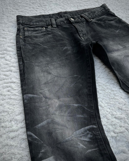 Tornado Mart Backlace Crystal Washed Flared Jeans