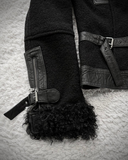 Le Donne Di Fur Wool Leather Jacket