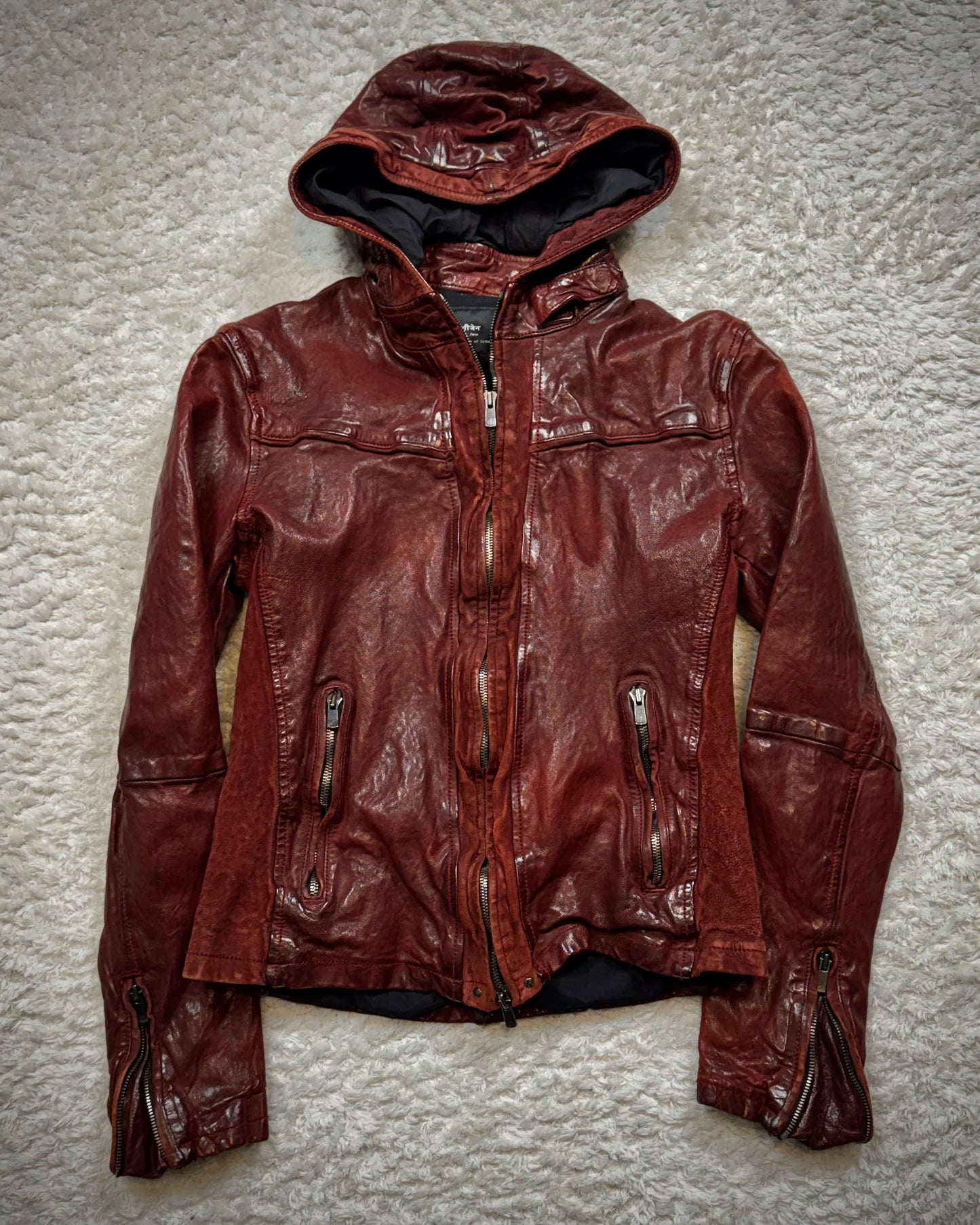 Cathy Jane Crimson Quilted Leather Jacket