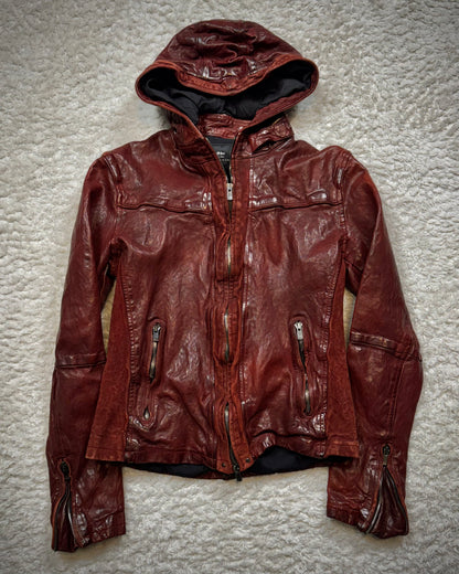 Cathy Jane Crimson Quilted Leather Jacket