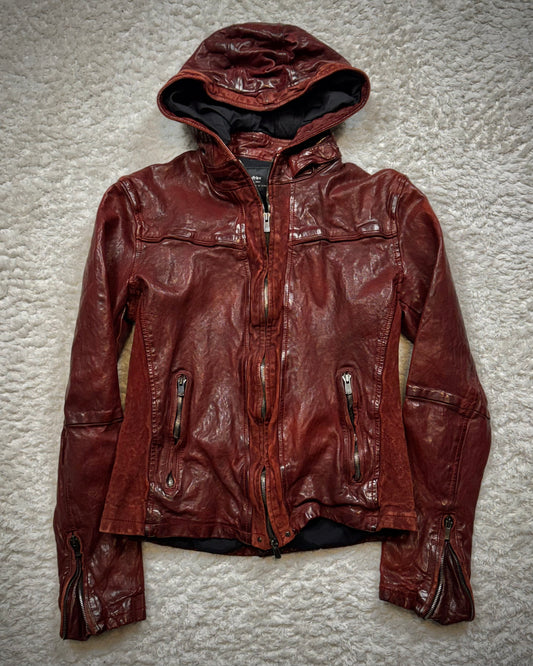 Cathy Jane Crimson Quilted Leather Jacket