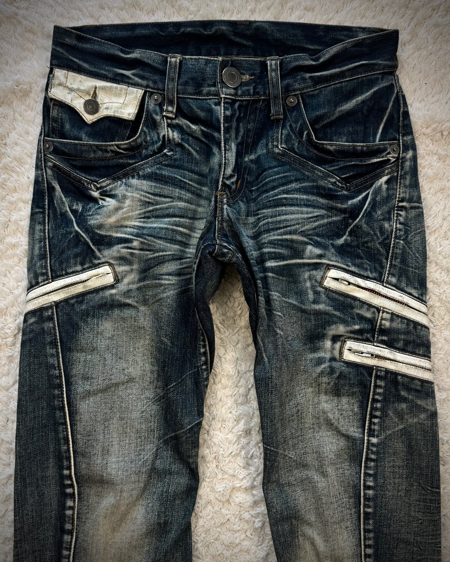 Rattle Trap Vintage Paint Detailed Bootcut Jeans