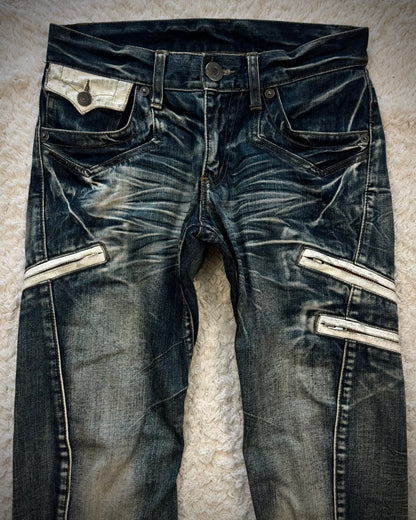 Rattle Trap Vintage Paint Detailed Bootcut Jeans