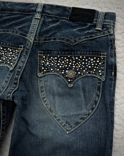 Irish Western Studded Repaired Distressing Jeans