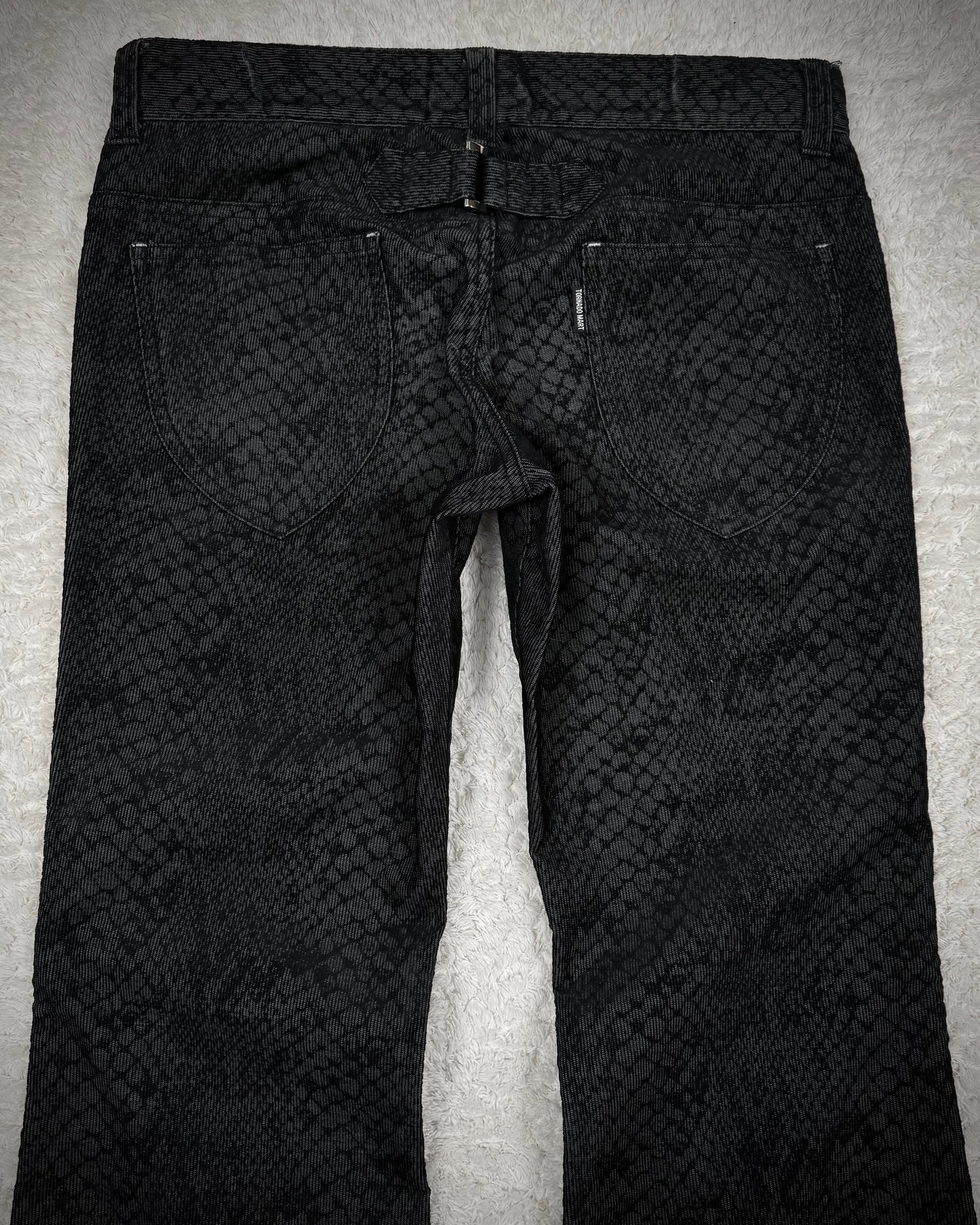 Tornado Mart Shadow Python Pattern Flared Pants