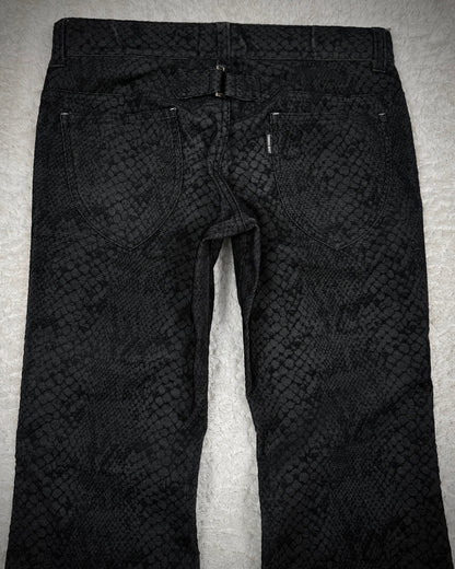 Tornado Mart Shadow Python Pattern Flared Pants