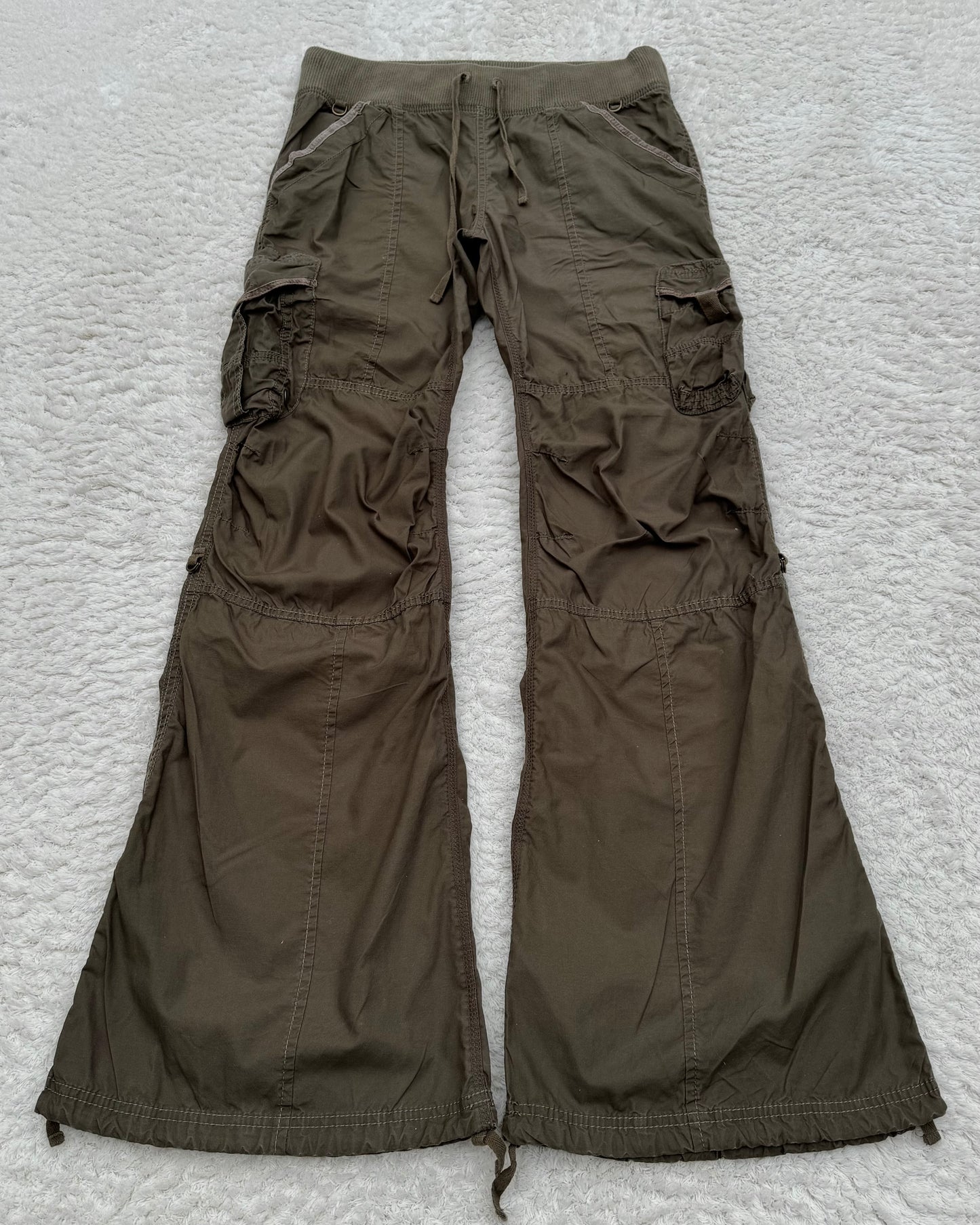 G.O.A Military Khaki Flared Cargo Pants