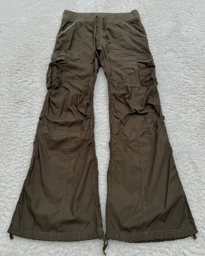 G.O.A Military Khaki Flared Cargo Pants