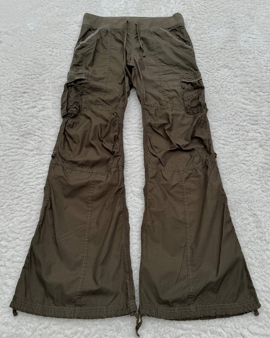 G.O.A Military Khaki Flared Cargo Pants