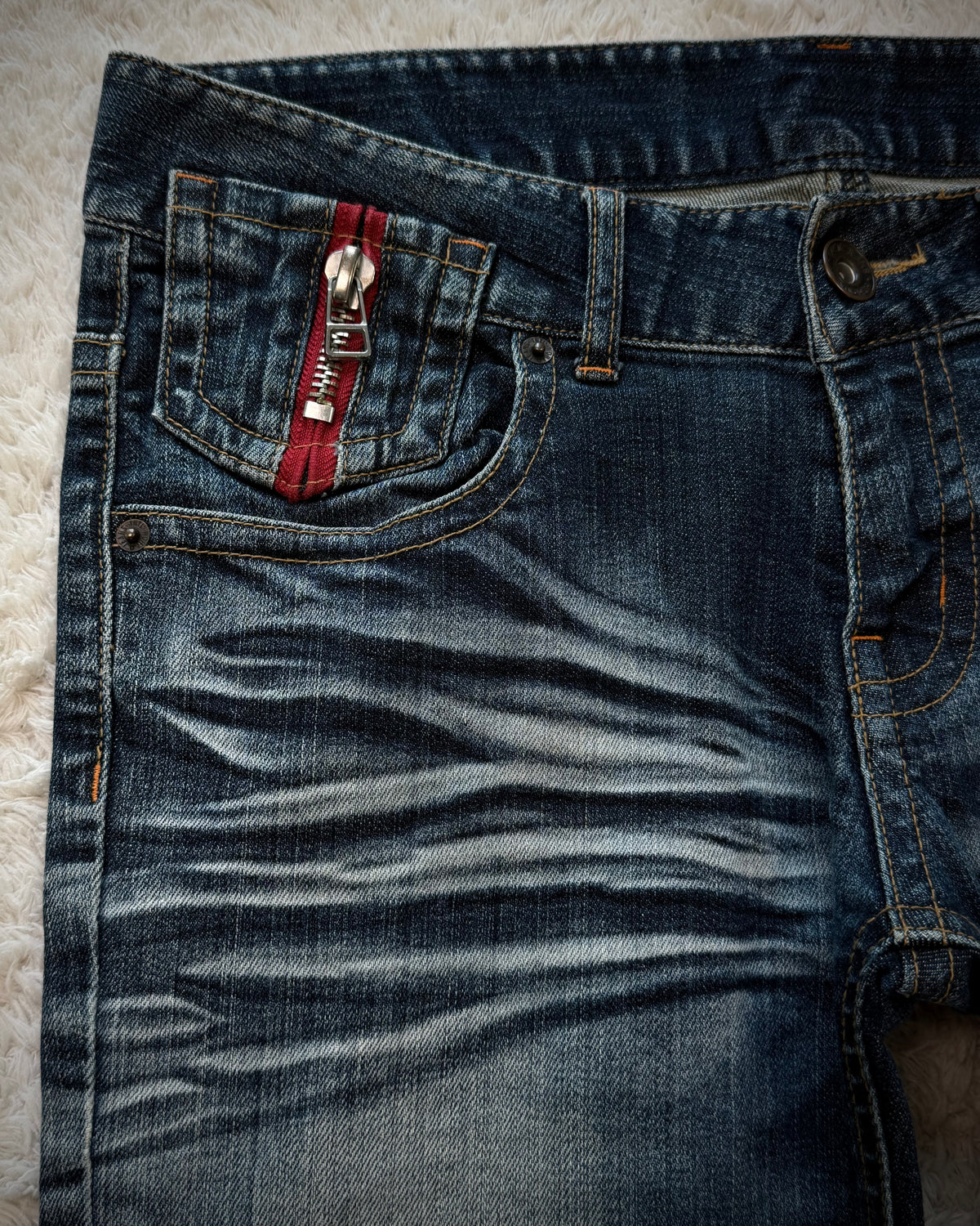Classical Elf Whisker Washed Vintage Flared Jeans