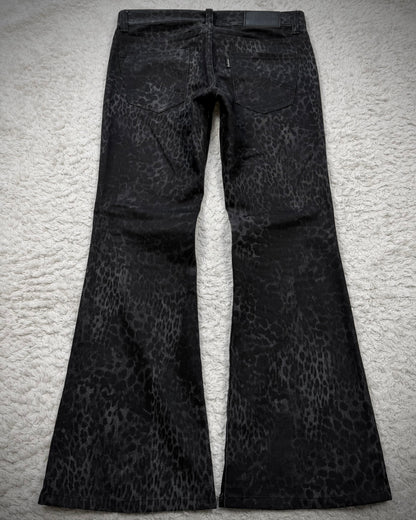 Tornado Mart Leopard Pattern Flared Jeans