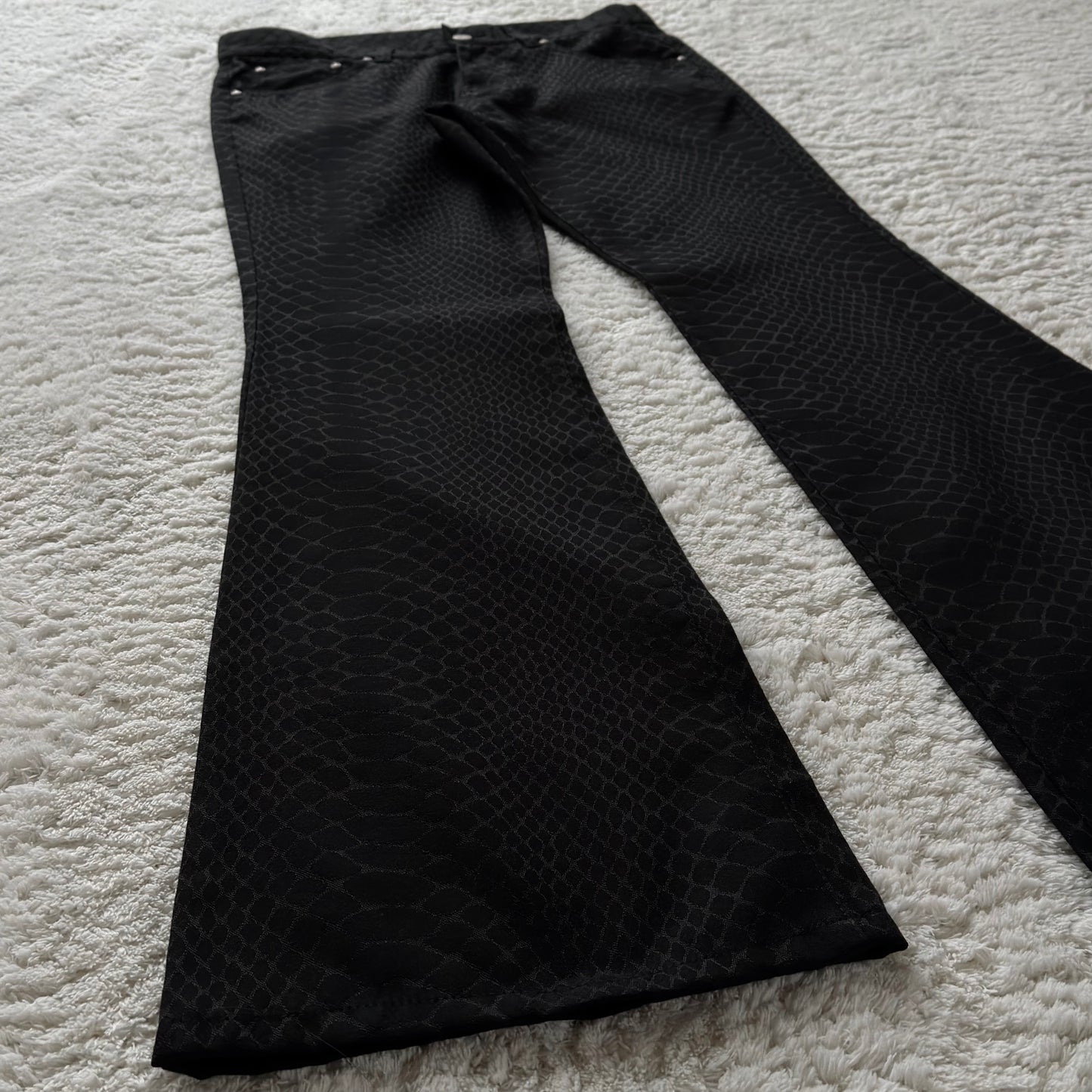 Tornado Mart Snakeskin Pattern Flared Pants