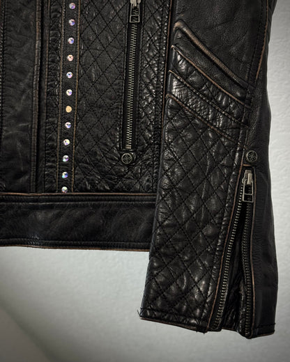 Affliction Limited Edition 3D Fleur De Lis Leather Jacket