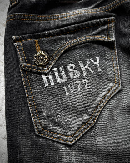 Husky Rustic Hardware Flared Jeans