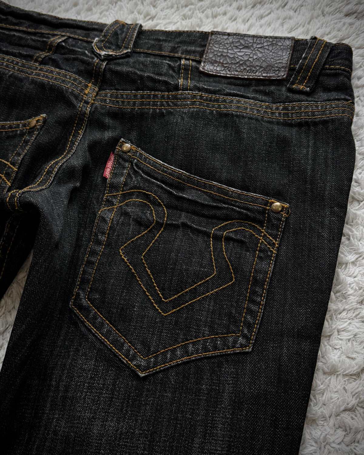 Tornado Mart Tribal Tattoo Embroidery Flared Jeans