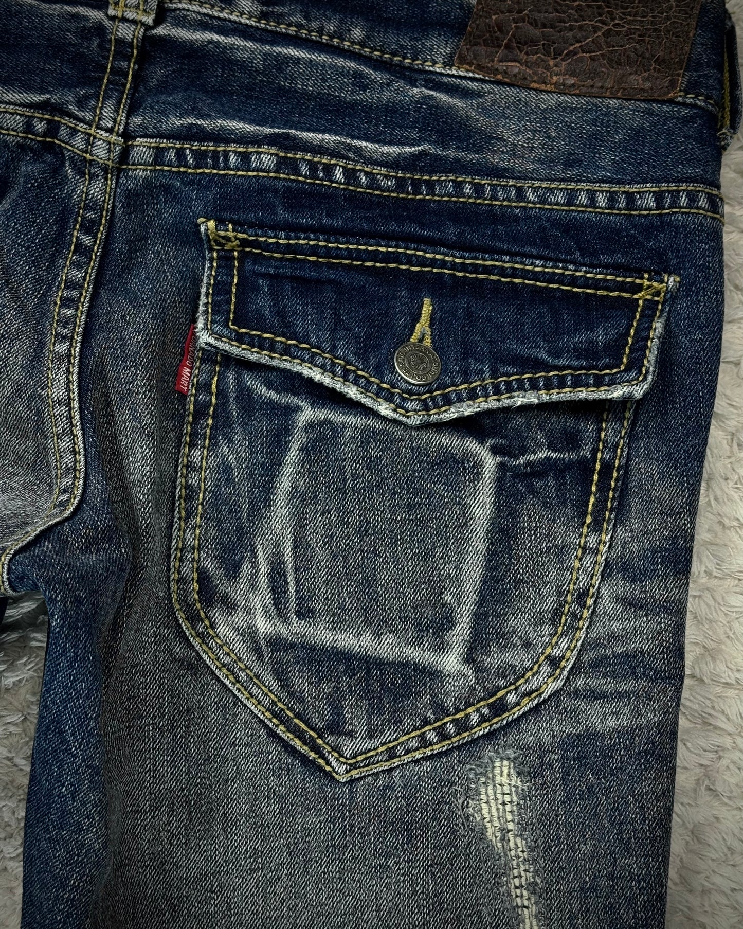 Tornado Mart Stitch Repaired Distressing Clawmarks Flared Jeans
