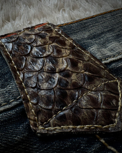 Semantic Design Python Detailed Spiral Flared Jeans