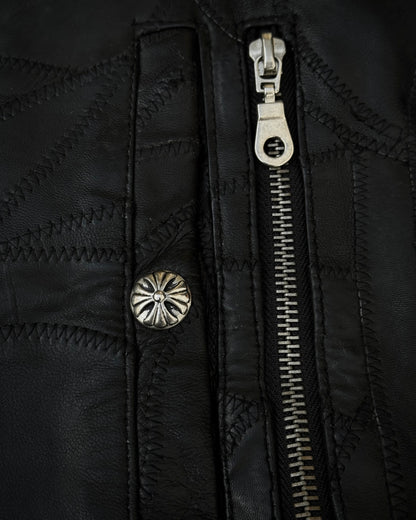 Army Of No! Scar Stitched Leather Patchwork Jacket