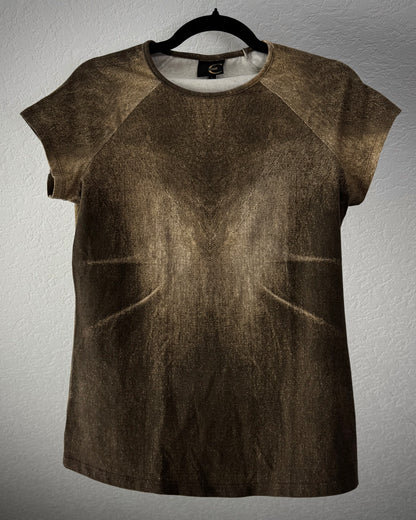 Roberto Cavalli Wood Textured Raglan T-Shirt
