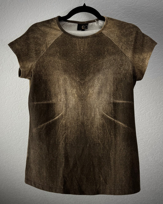 Roberto Cavalli Wood Textured Raglan T-Shirt