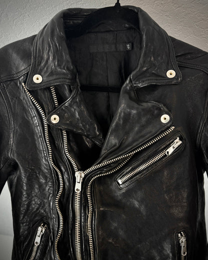 Fuga Double Zip Quilted Leather Biker Jacket