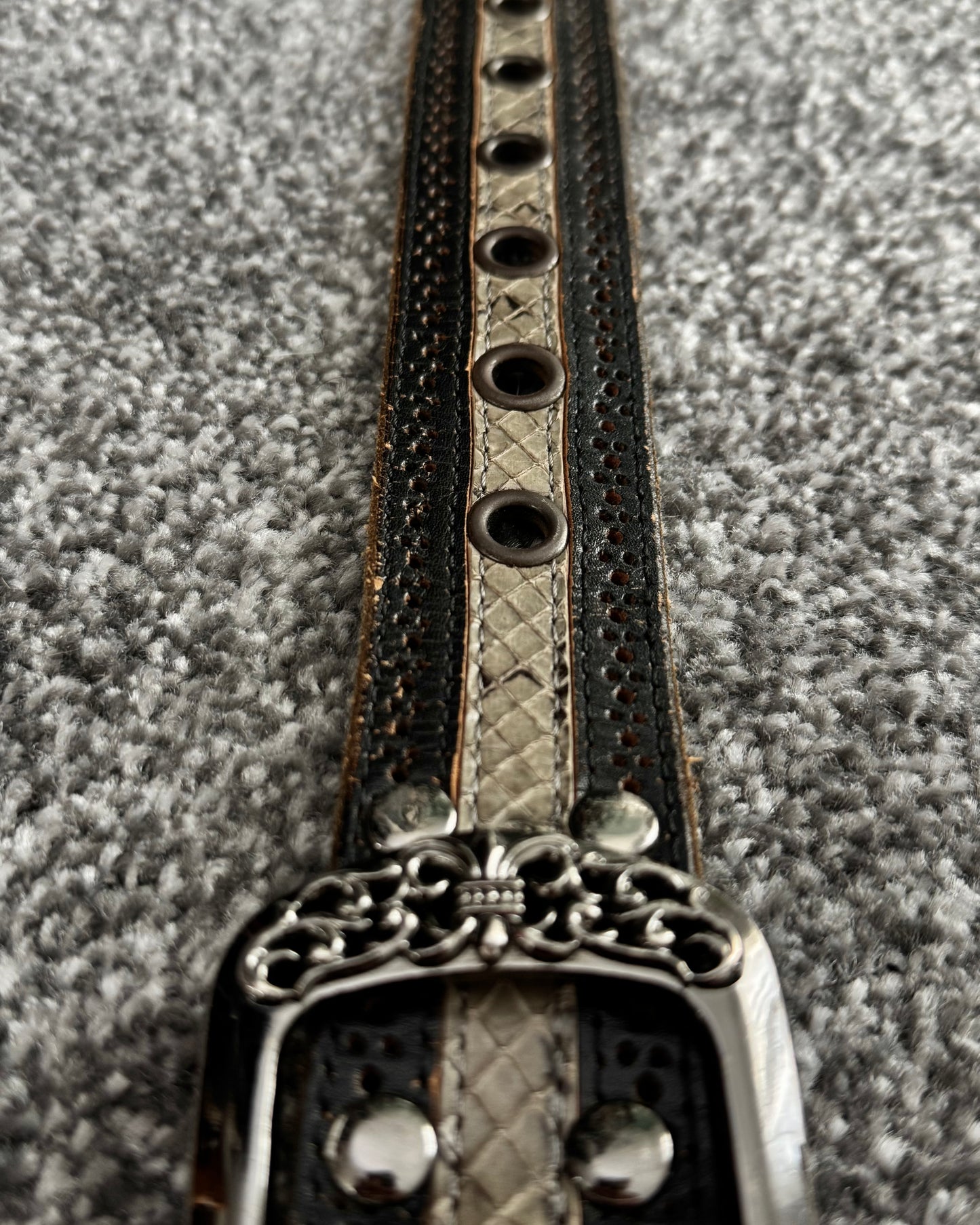 Tornado Mart Python Detailed Vintage Belt