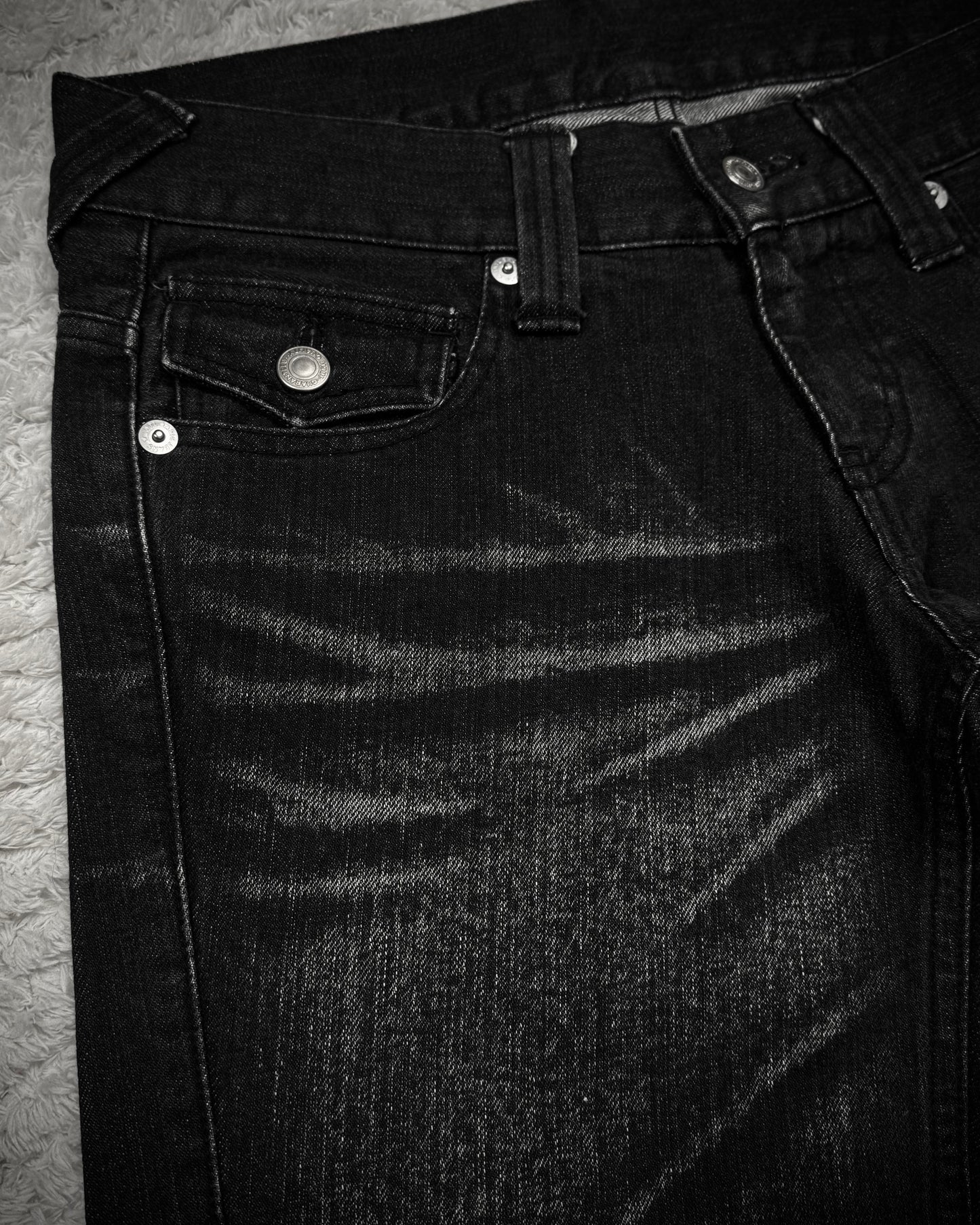 Modern Lovers Clawmarks Washed Spiral Flared Denim