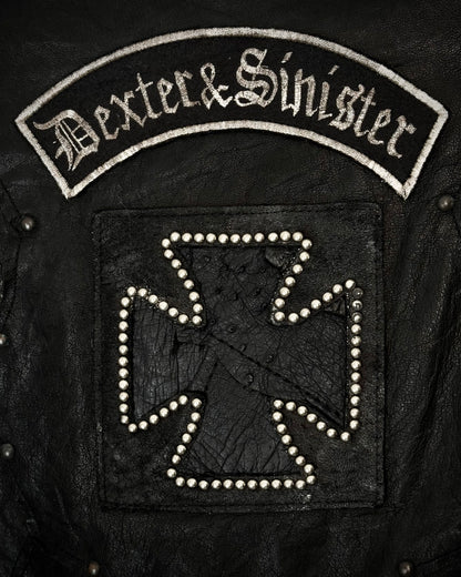 Yasuyuki Ishii Studded Raw Cut Leather Patchwork Jacket