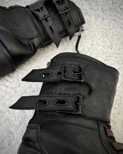 Midas Belted Leather Combat Boots