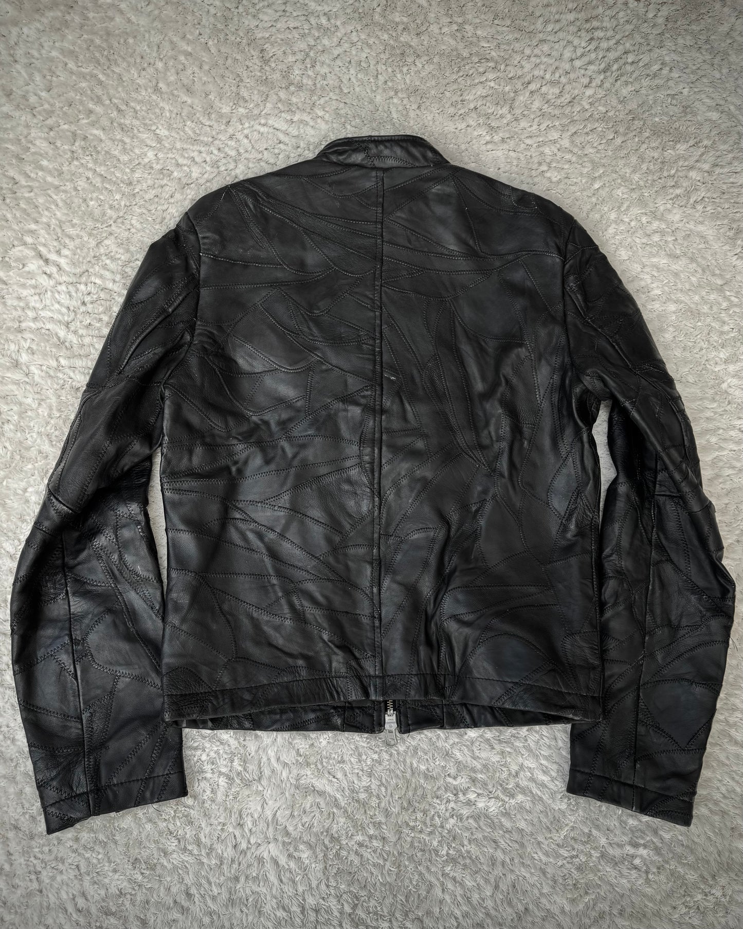 Army Of No! Scar Stitched Leather Patchwork Jacket