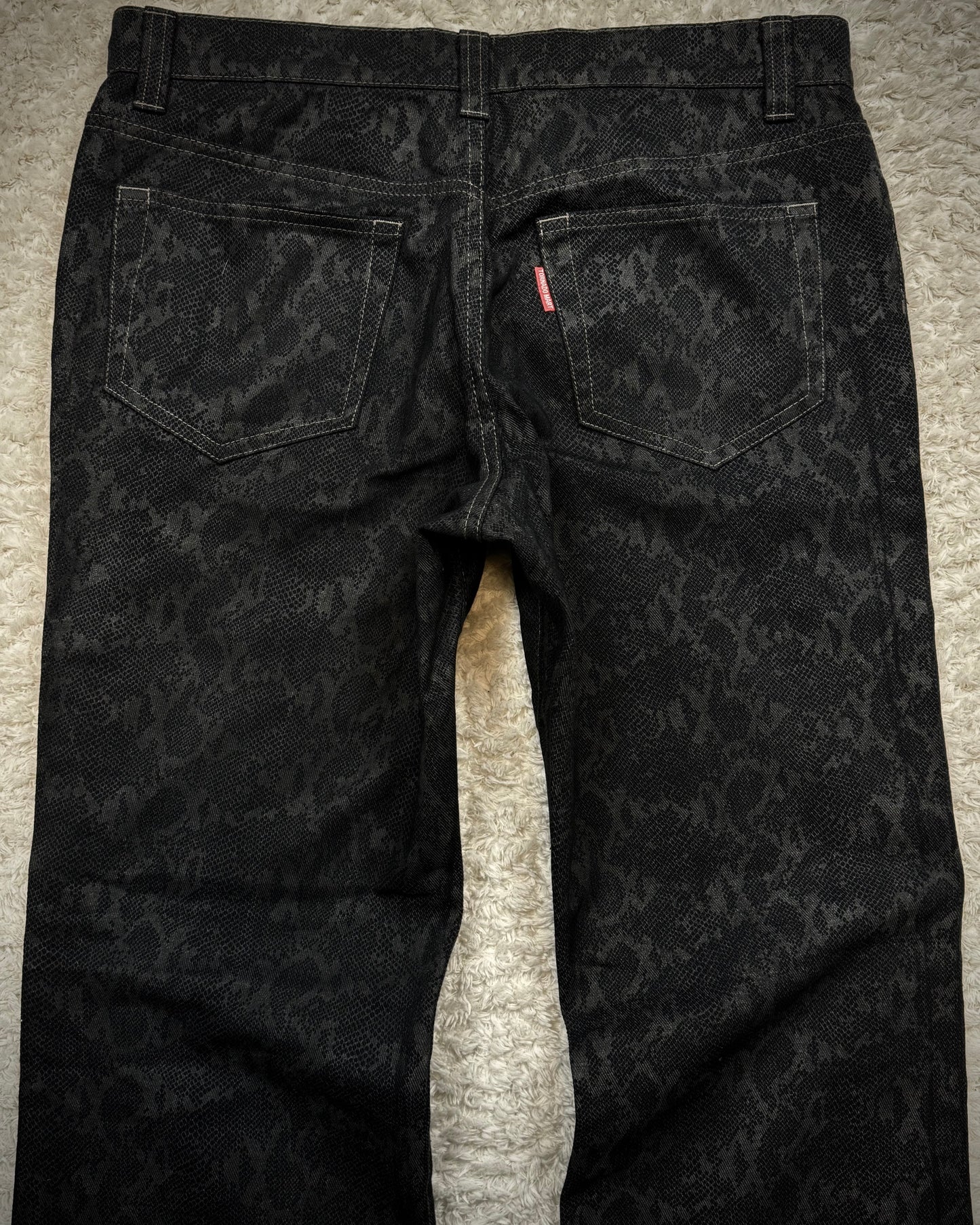 Tornado Mart Python Pattern Flared Pants