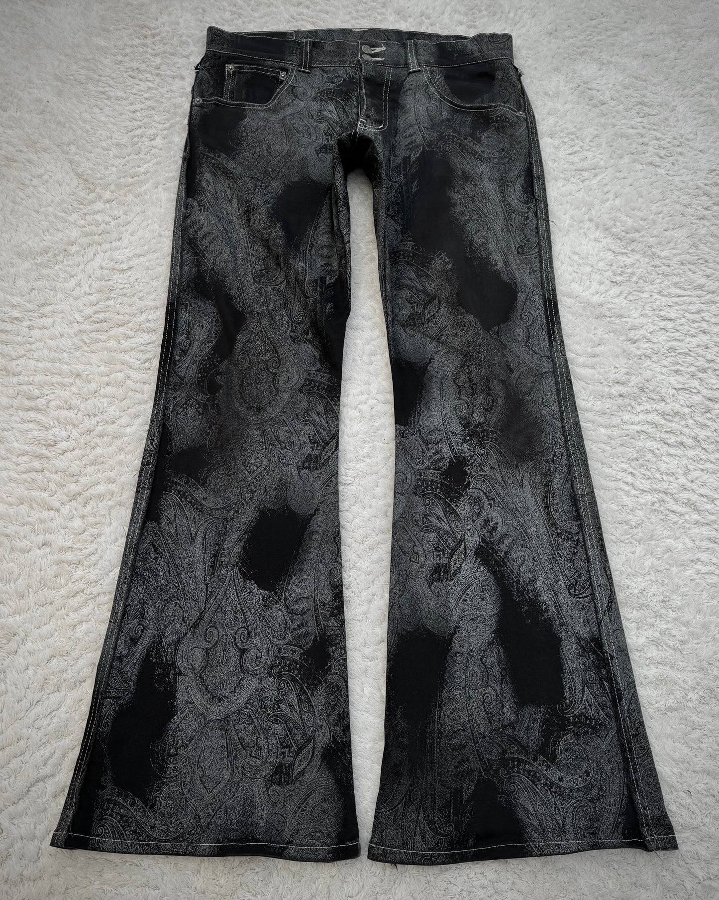 Tornado Mart Contrasted Paisley Flared Pants