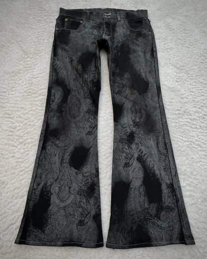 Tornado Mart Contrasted Paisley Flared Pants