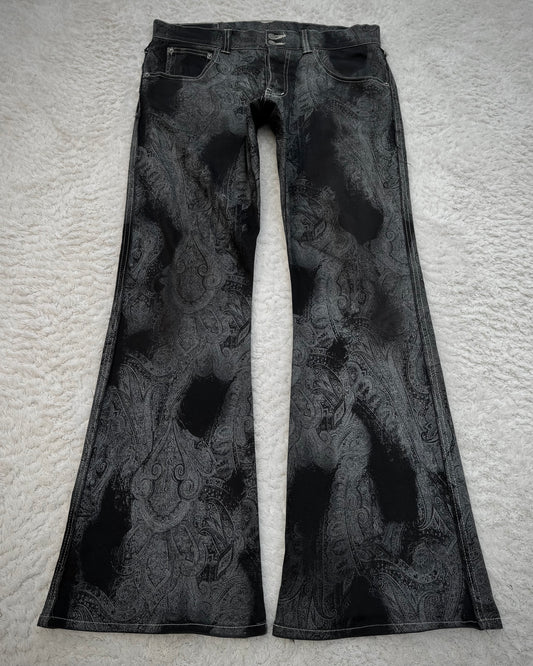 Tornado Mart Contrasted Paisley Flared Pants